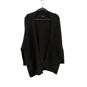 Zara Gray Oversize Open Boyfriend Cardigan Knit Sz Small Women’s Stretchy Pocket